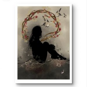 Illustration digitale - La tête ailleurs - 29.7x40cm