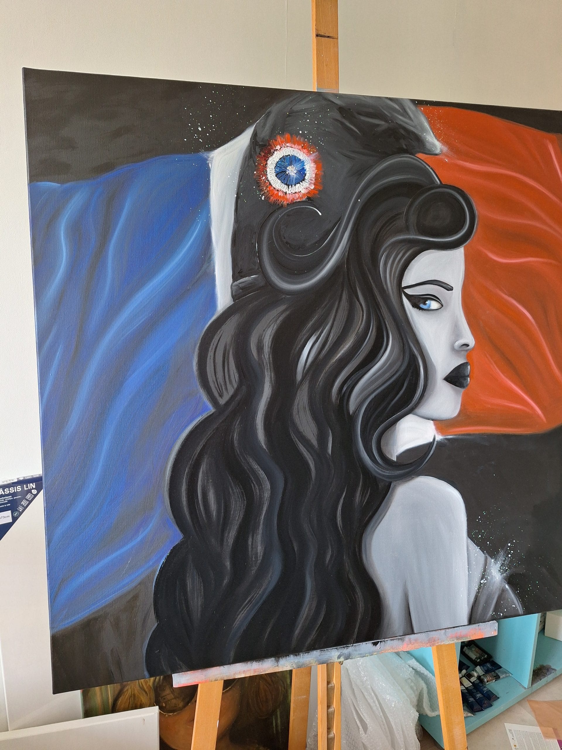 Toile originale - Miss Marianne - 90x90cm – Image 3