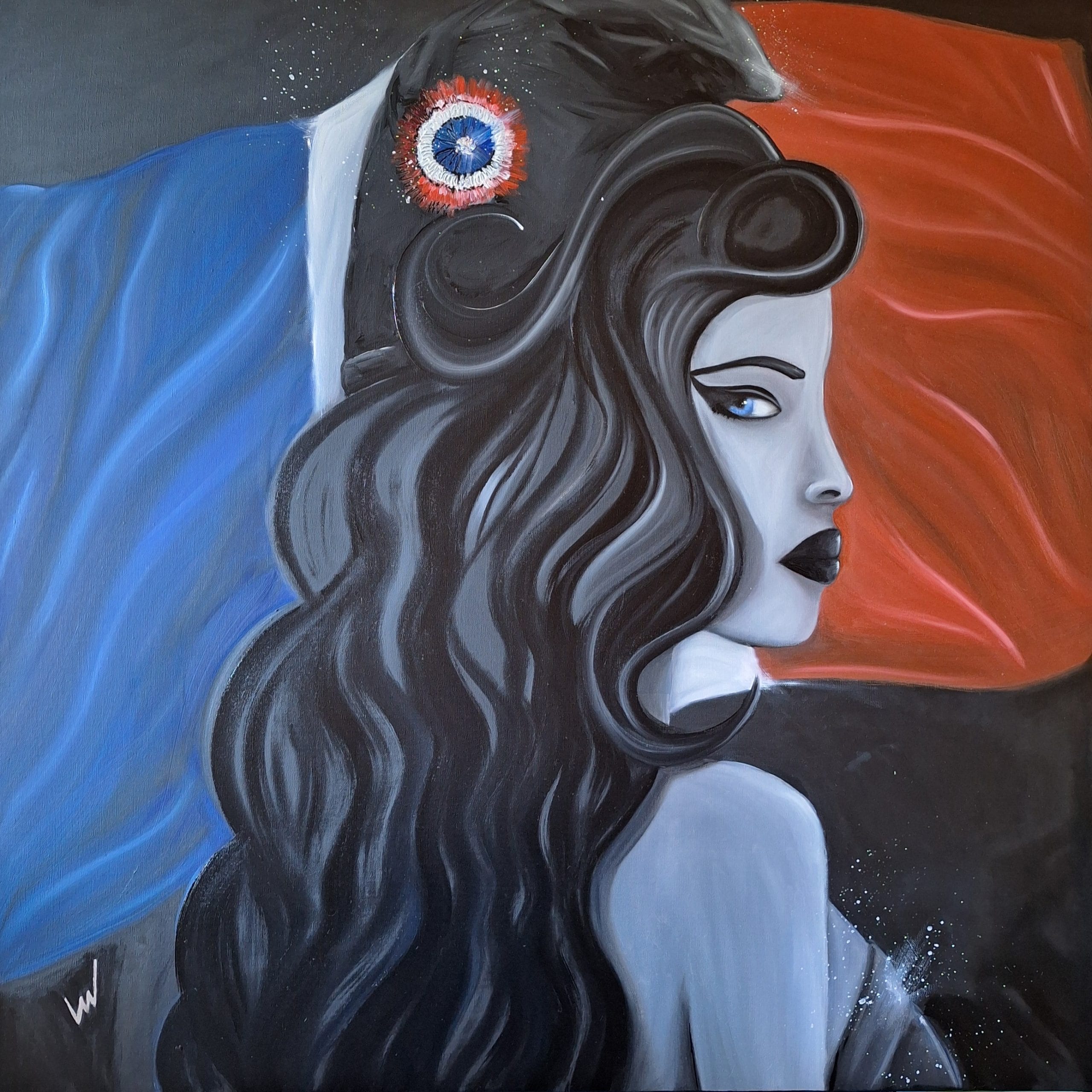 Toile originale - Miss Marianne - 90x90cm – Image 2